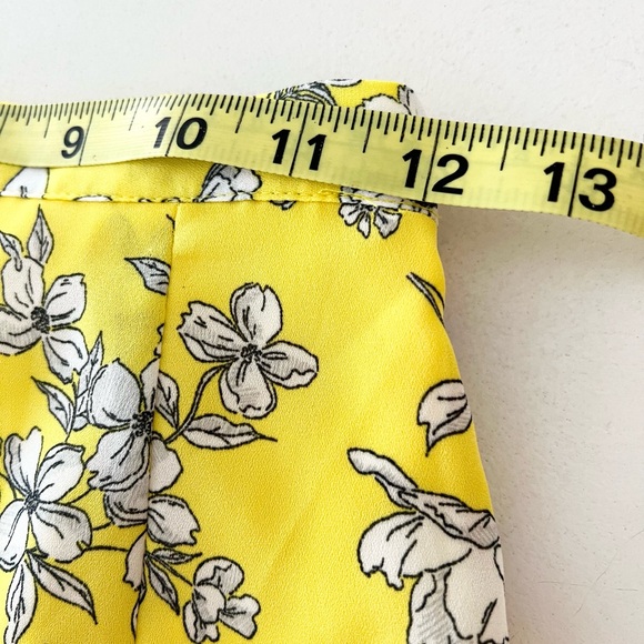 Gianni Bini NWT XS Yellow Floral Asymmetrical Skirt Boho Spring Ruffle Midi - Picture 6 of 10